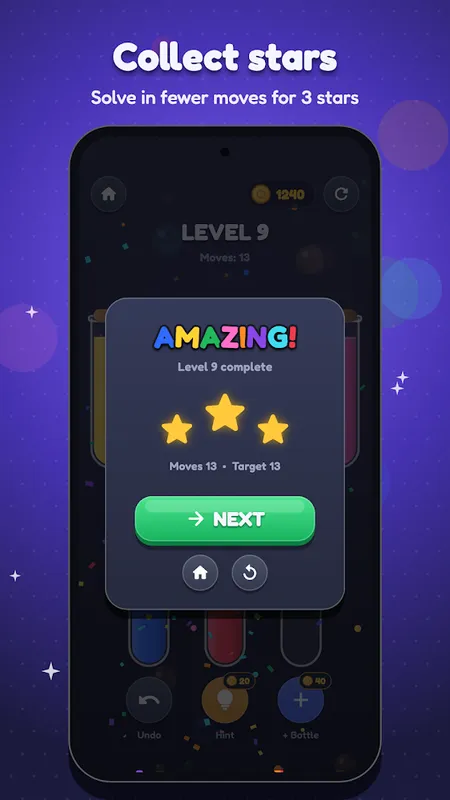 Water Sort: collect stars